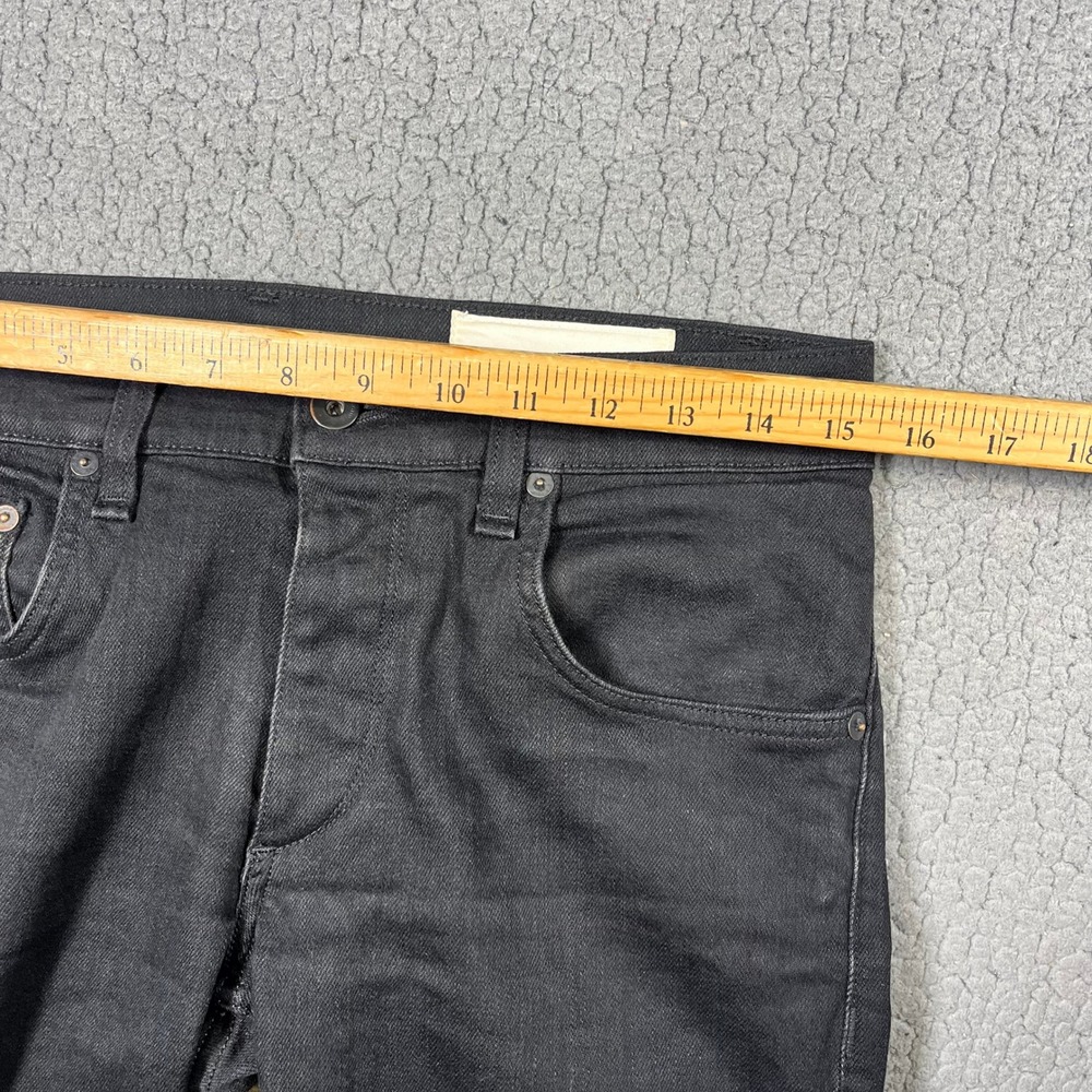 Rag & Bone Fit 1 Extra Slim Black Jeans Mens 31 Made in USA Button Fly 5831 - Picture 9 of 13